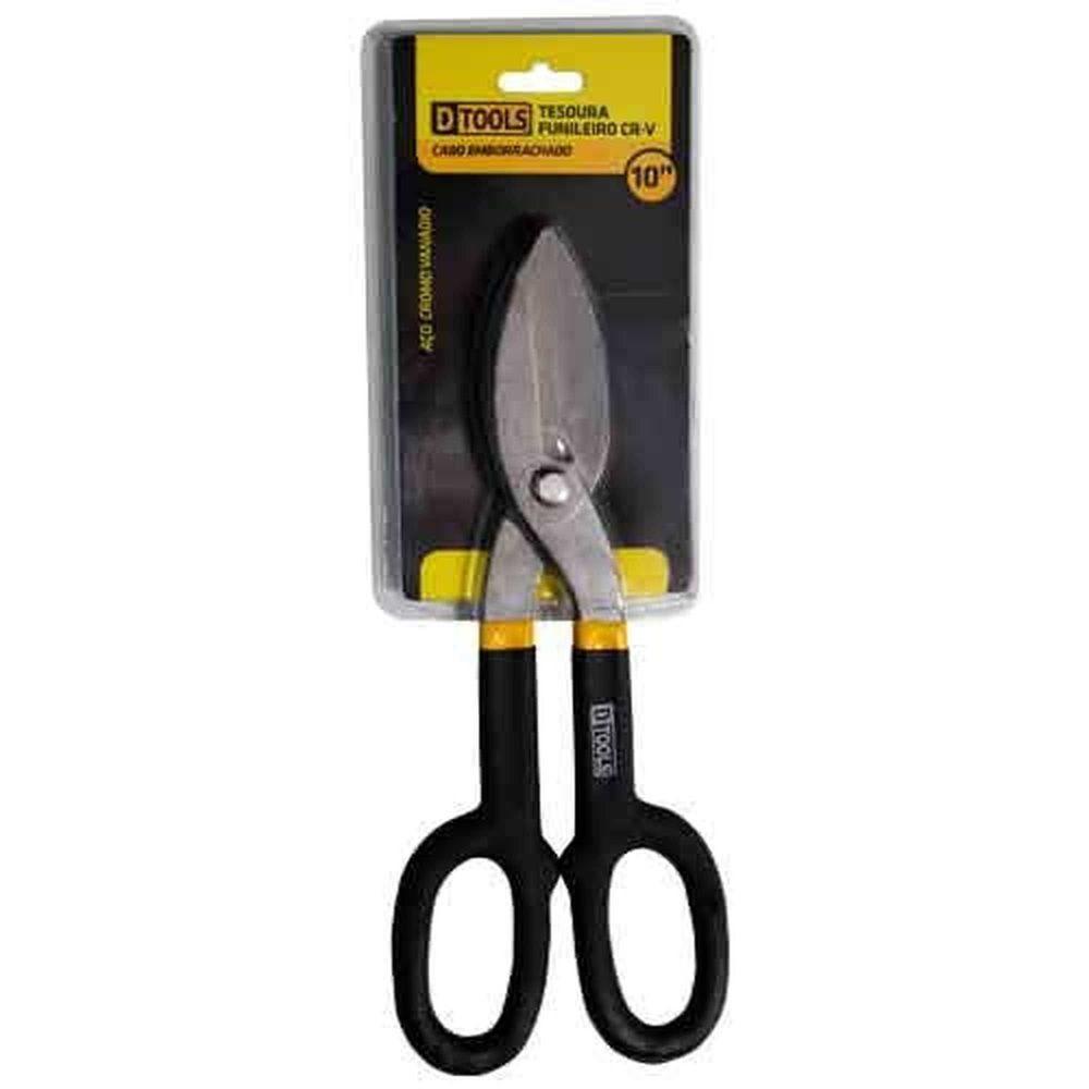 Tesoura Funileiro 10'' Em Aço Cromo Vanádio Com Cabo Emborrachado - Dtools - 2