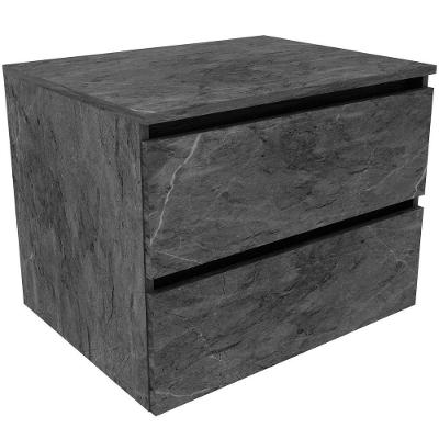 Gabinete De Banheiro 60 Cm Com 2 Gavetas Joana Mármore Lunar