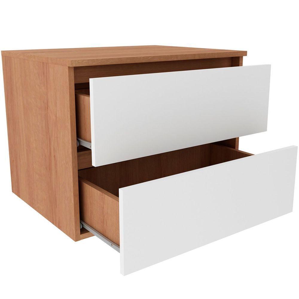 Gabinete De Banheiro 60 Cm Com 2 Gavetas Joana Amêndoa/branco - 3
