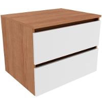 Gabinete De Banheiro 60 Cm Com 2 Gavetas Joana Amêndoa/branco - 1