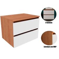 Gabinete De Banheiro 60 Cm Com 2 Gavetas Joana Amêndoa/branco - 2