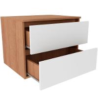Gabinete De Banheiro 60 Cm Com 2 Gavetas Joana Amêndoa/branco - 3