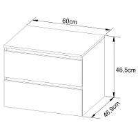 Gabinete De Banheiro 60 Cm Com 2 Gavetas Joana Amêndoa/branco