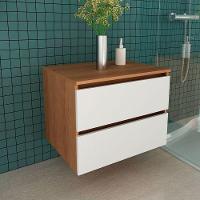 Gabinete De Banheiro 60 Cm Com 2 Gavetas Joana Amêndoa/branco - 7