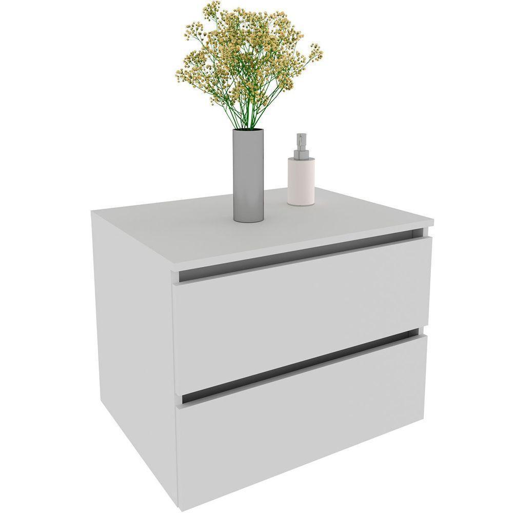 Gabinete De Banheiro 60 Cm Com 2 Gavetas Joana Branco - 6