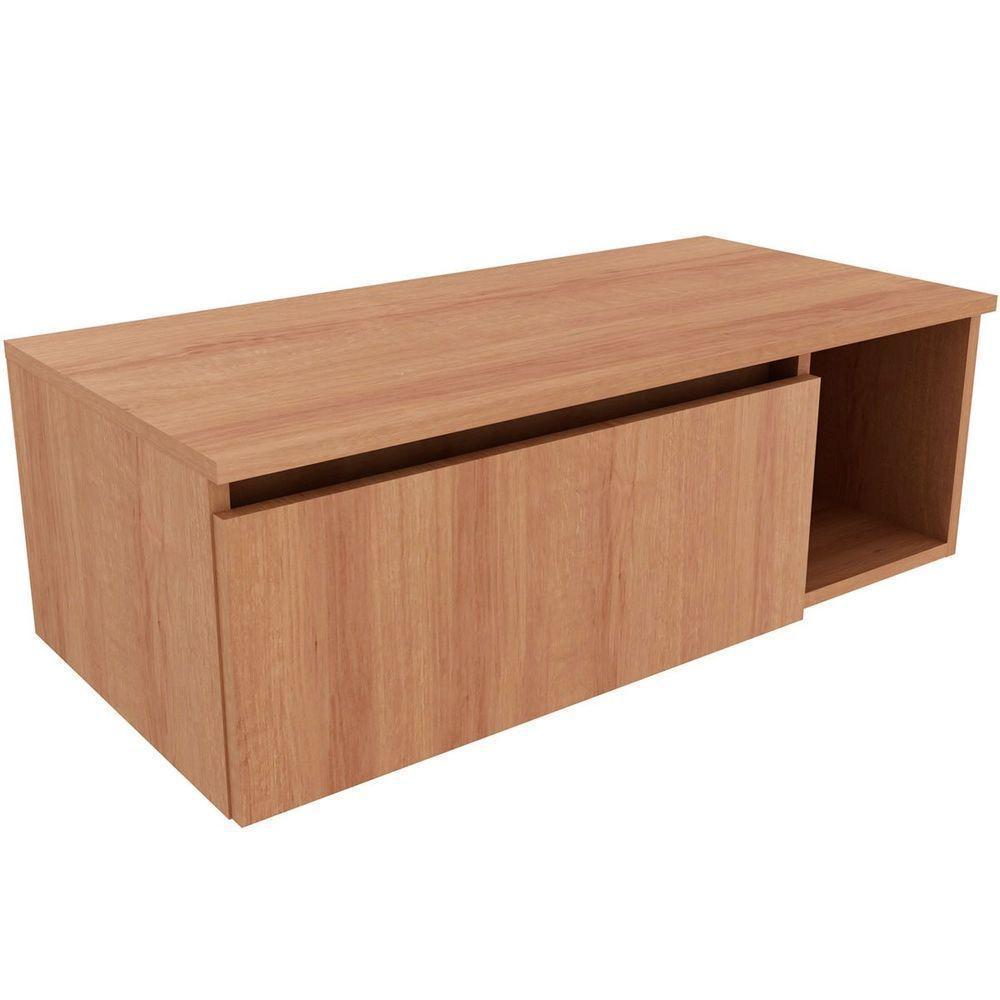 Gabinete De Banheiro 80 Cm Com 1 Porta E Nicho Marina Amêndoa - 1