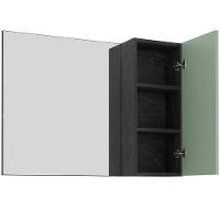 Espelheira Para Banheiro 80 Cm Com 1 Porta Marina Mármore Lunar/verde Mar - 3