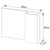 Espelheira Para Banheiro 80 Cm Com 1 Porta Marina Mármore Lunar/verde Mar