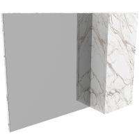 Espelheira Para Banheiro 80 Cm Com 1 Porta Marina Mármore Branco - 1