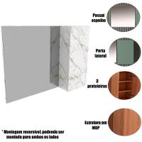 Espelheira Para Banheiro 80 Cm Com 1 Porta Marina Mármore Branco - 2