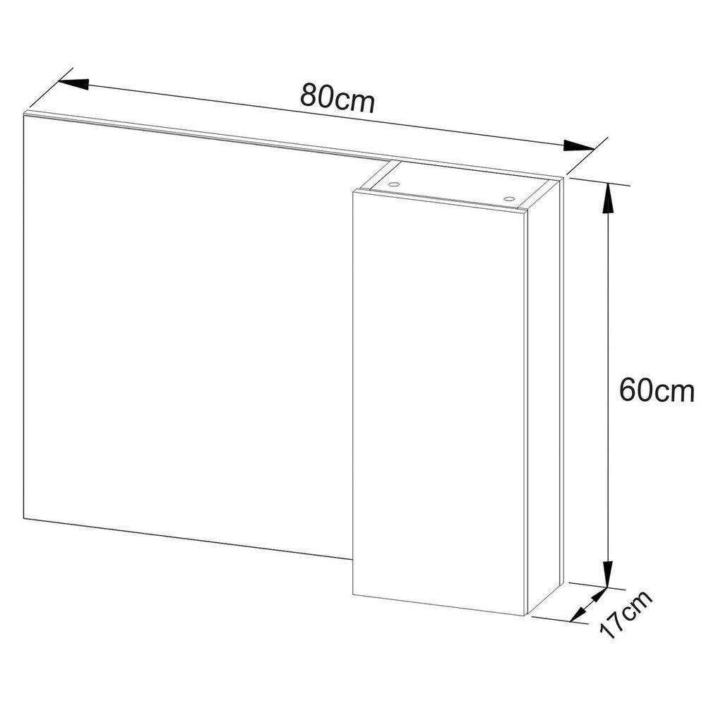 Espelheira Para Banheiro 80 Cm Com 1 Porta Marina Amêndoa - 4