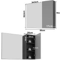 Espelheira Para Banheiro 80 Cm Com 1 Porta Marina Amêndoa - 5
