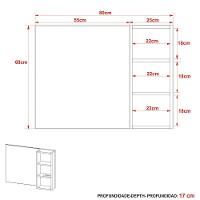 Espelheira Para Banheiro 80 Cm Com 1 Porta Marina Branco - 7