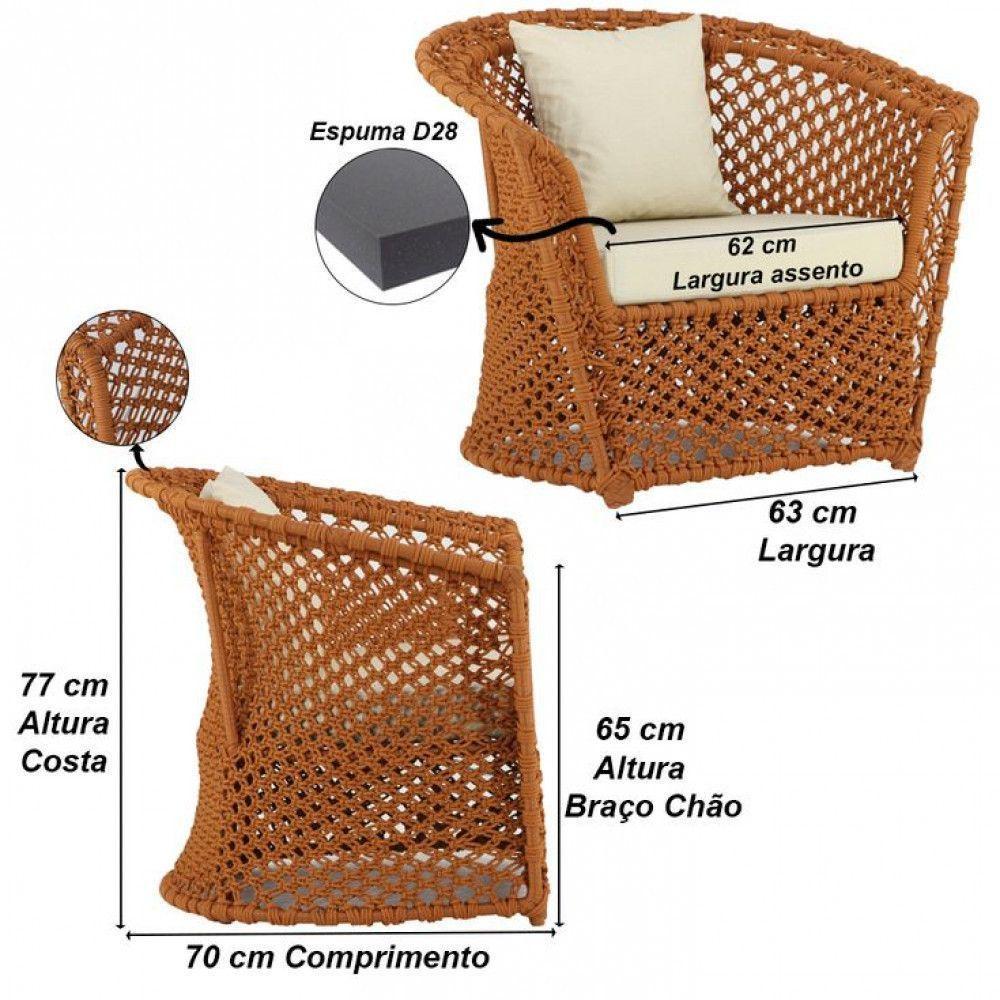 Kit Sofá Poltronas E Mesa Flórida Alumínio Area Jardim Azul - 4