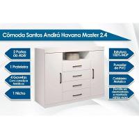 Cômoda de Quarto Master c/ 2 Portas 1 Nicho e 4 Gavetas Atacama - Santos Andirá