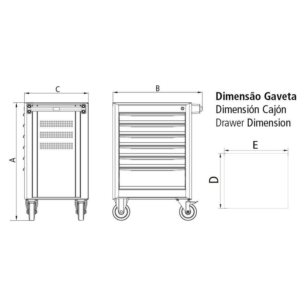 Carro Com Ferramentas 5 Gavetas 45 Peças Tramontina Pro Tramontina - 7