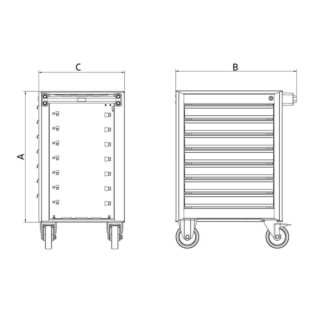Carro Para Ferramentas 7 Gavetas Tramontina Pro Preto Tramontina - 5