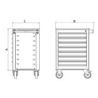Carro Para Ferramentas 7 Gavetas Tramontina Pro Preto Tramontina - 5