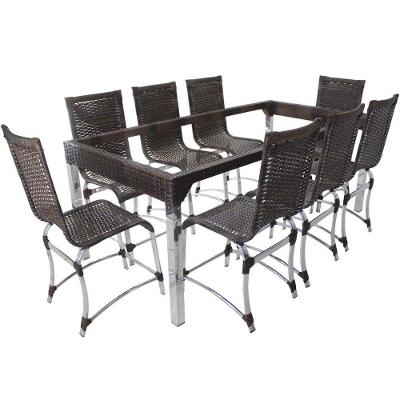 10 Cadeiras Haiti E Mesa De Jantar 240x100 Alumínio - Trama Argila