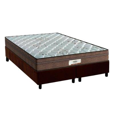 Cama Box Queen: Colchão Molas Probel Masterpocket Ensacadas Prodormir Pallace + Base Marrom(158X198)