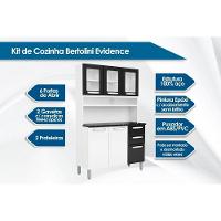 Cozinha Compacta Evidence c/ 6 Portas (3 c/ Vidro) e 2 Gavetas Branco/Preto - Bertolini - 3