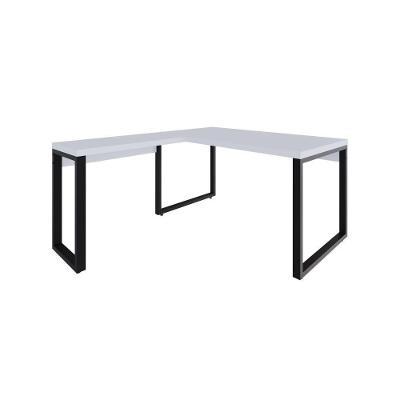 Mesa Em L Diretor 150x160x75cm Yon Branco Tx/est.preta