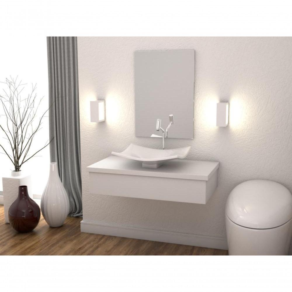 Conjunto Bancada Com Cuba F44 E Espelheira Metrópole 801 Perffect Acetinado Branco Chess - 1