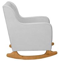 Poltrona Amamentação Base Balanço E Puff Vick Bouclê Cinza F03 - Mpozenato - 7