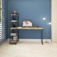 Mesa Com Estante Alta 150x64x147cm Com 4 Prateleiras Carvalho/Est.preta - 1