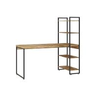 Mesa Com Estante Alta 150x64x147cm Com 4 Prateleiras Carvalho/Est.preta - 3