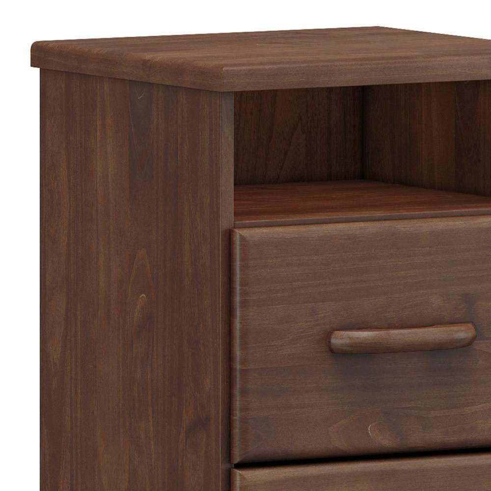 Mesa Cabeceira 44cm Para Quarto 2 Gavetas Eduarda Café F07 - Mpozenato - 5