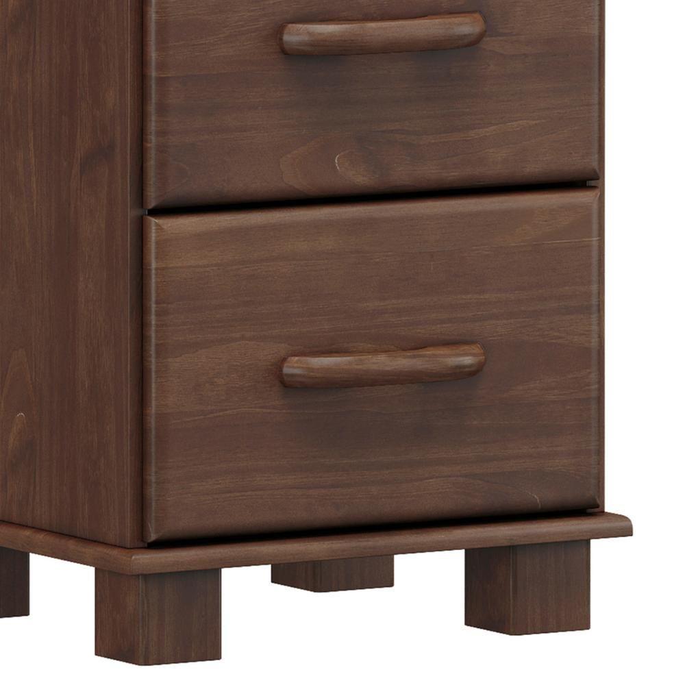 Mesa Cabeceira 44cm Para Quarto 2 Gavetas Eduarda Café F07 - Mpozenato - 6