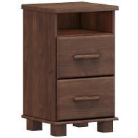 Mesa Cabeceira 44cm Para Quarto 2 Gavetas Eduarda Café F07 - Mpozenato - 2