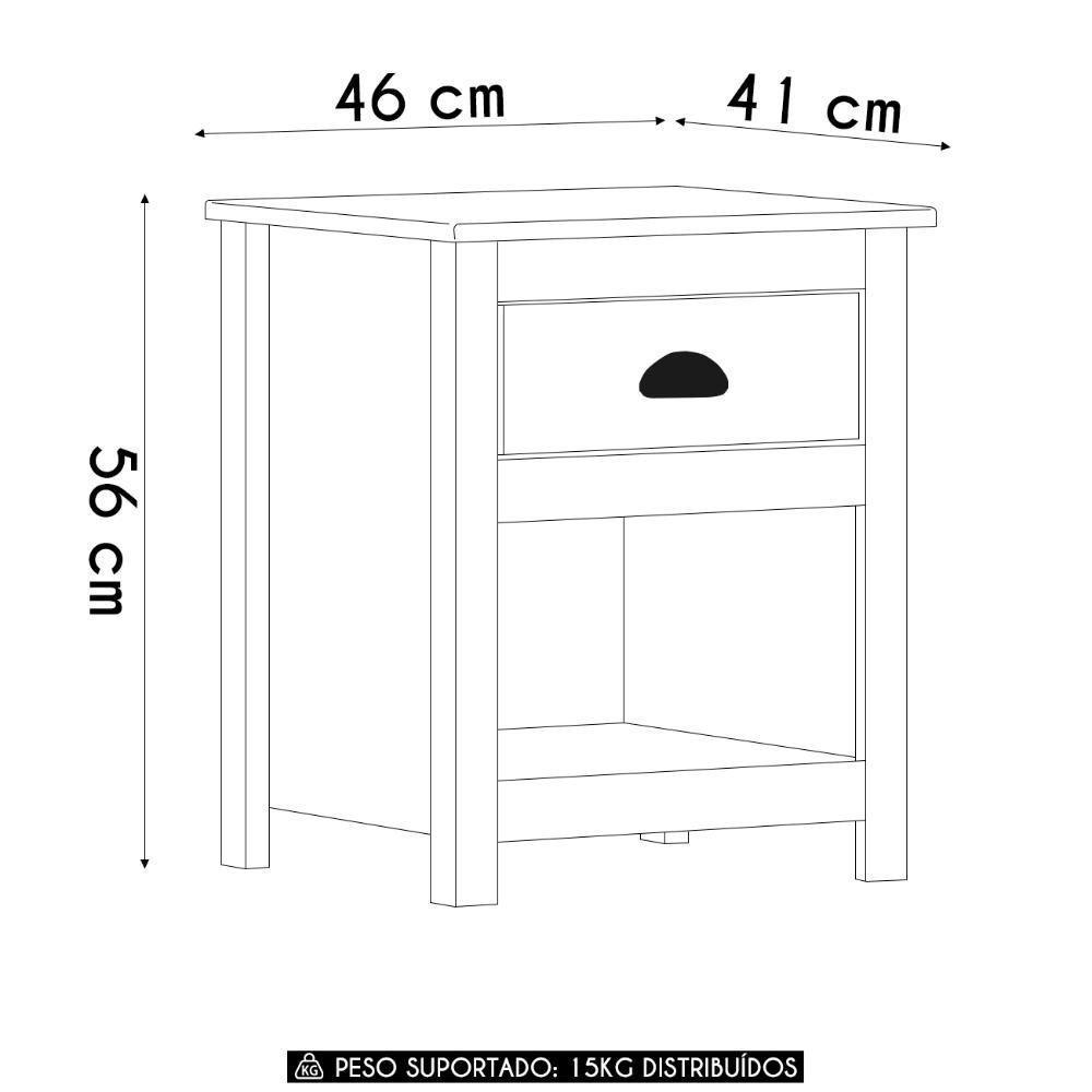 Mesa De Cabeceira Para Quarto 1 Gaveta Lázio Freijó F07 - Mpozenato - 4