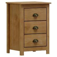 Mesa De Cabeceira 46cm Para Quarto 3 Gavetas Lázio Freijó F07 - Mpozenato - 2