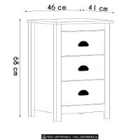 Mesa De Cabeceira 46cm Para Quarto 3 Gavetas Lázio Freijó F07 - Mpozenato