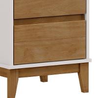Mesa Cabeceira 43cm Para Quarto 2 Gavetas Solvi Off White/freijó F07 - Mpozenato - 6