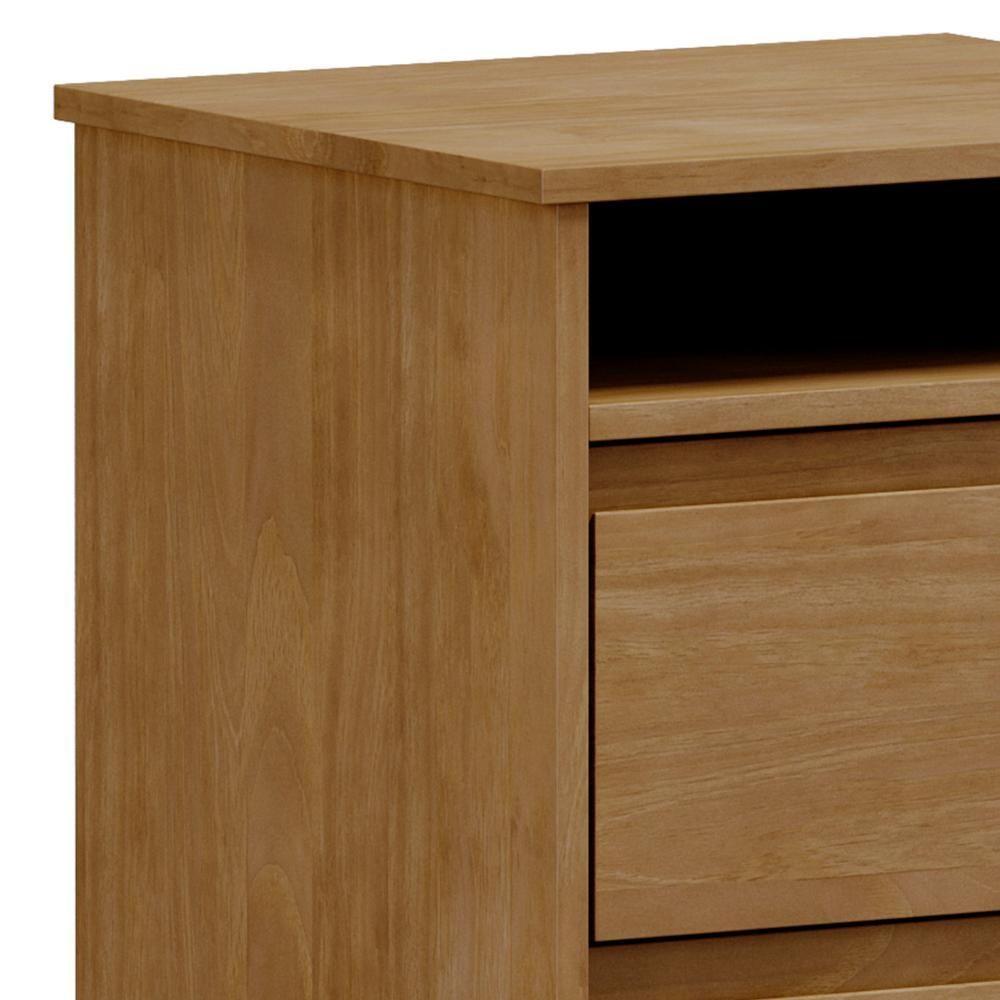 Mesa Cabeceira 43cm Para Quarto 2 Gavetas Solvi Freijó F07 - Mpozenato - 6