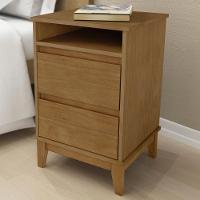 Mesa Cabeceira 43cm Para Quarto 2 Gavetas Solvi Freijó F07 - Mpozenato - 1