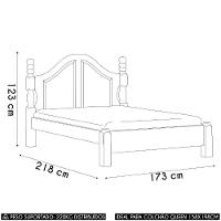 Cama Casal Clássica Queen 160cm Pé Madeira Eduarda Freijó F07 - Mpozenato
