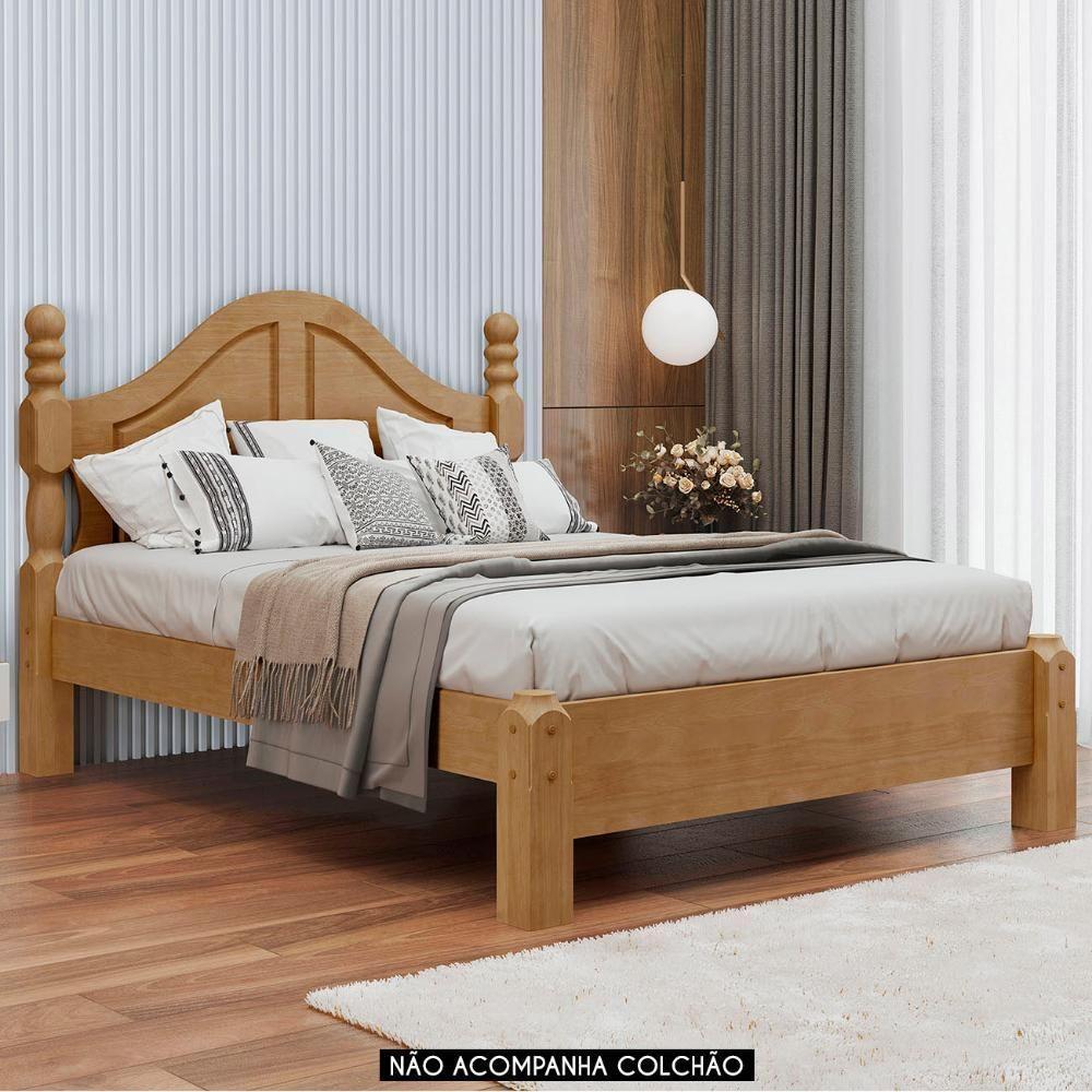 Cama Casal Clássica 140cm Pé Madeira Eduarda Freijó F07 - Mpozenato - 2