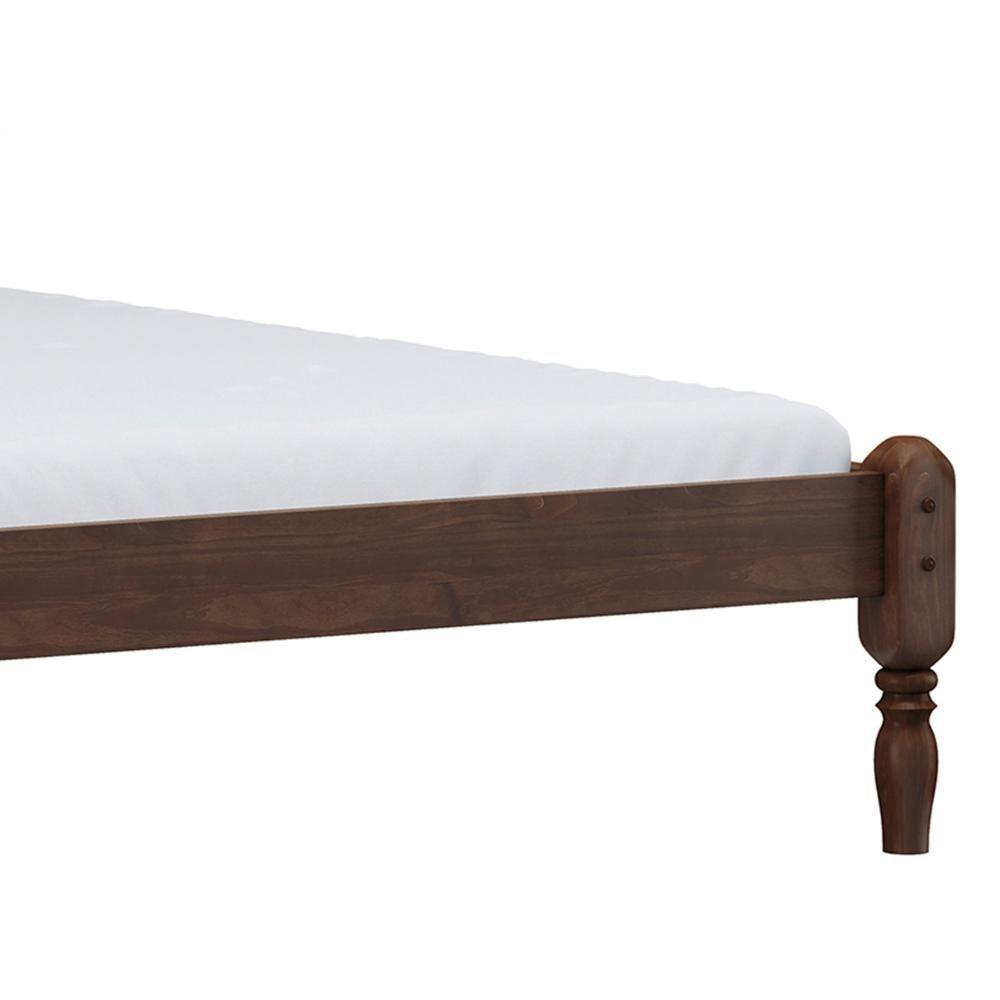 Cama Casal Queen 160cm Com Cabeceira Pé Madeira Eduarda Café F07 - Mpozenato - 2