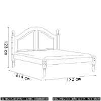 Cama Casal Queen 160cm Com Cabeceira Pé Madeira Eduarda Café F07 - Mpozenato - 5