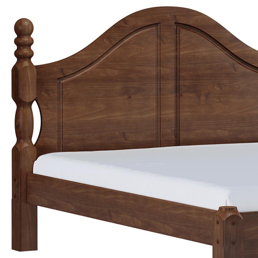 Cama Casal Clássica Queen 160cm Pé Madeira Eduarda Café F07 - Mpozenato - 5