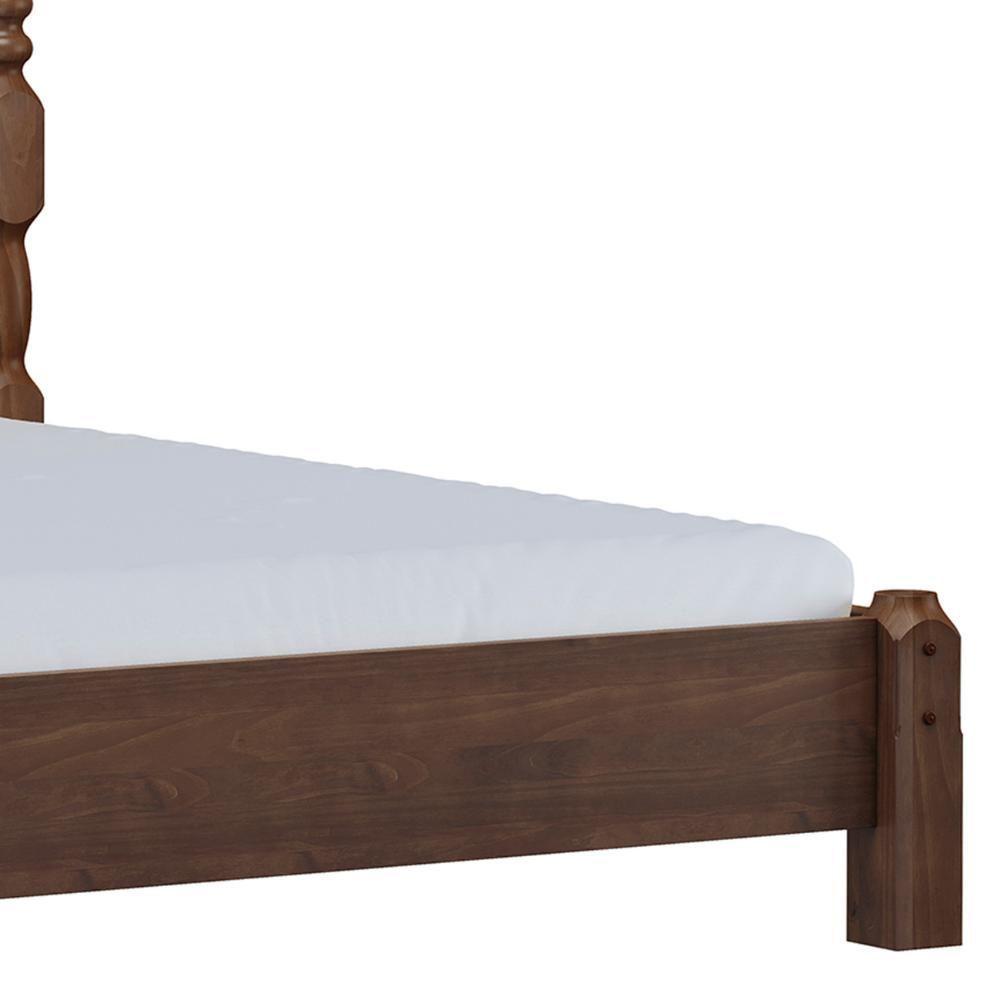 Cama Casal Clássica Queen 160cm Pé Madeira Eduarda Café F07 - Mpozenato - 6