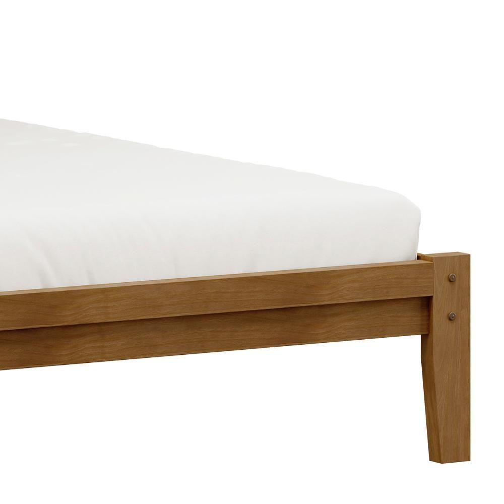 Cama Casal Colchão 140cm Pé Madeira Maciça Solvi Freijó F07 - Mpozenato - 6