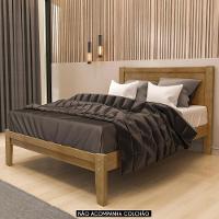 Cama Casal Colchão 140cm Pé Madeira Maciça Solvi Freijó F07 - Mpozenato - 2