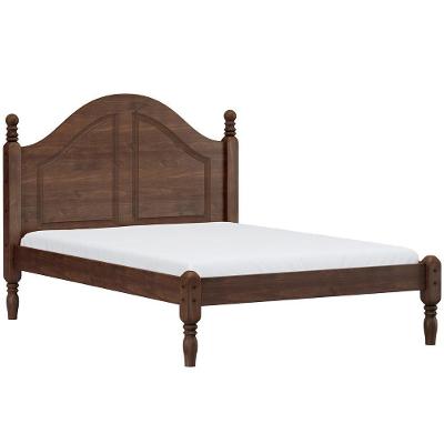 Cama Casal 140cm Com Cabeceira Pé Madeira Eduarda Café F07 - Mpozenato