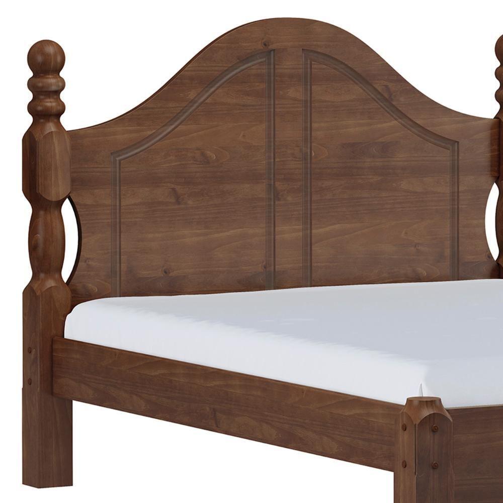 Cama Casal Clássica 140cm Pé Madeira Eduarda Café F07 - Mpozenato - 5