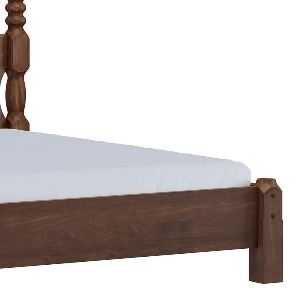 Cama Casal Clássica 140cm Pé Madeira Eduarda Café F07 - Mpozenato - 6